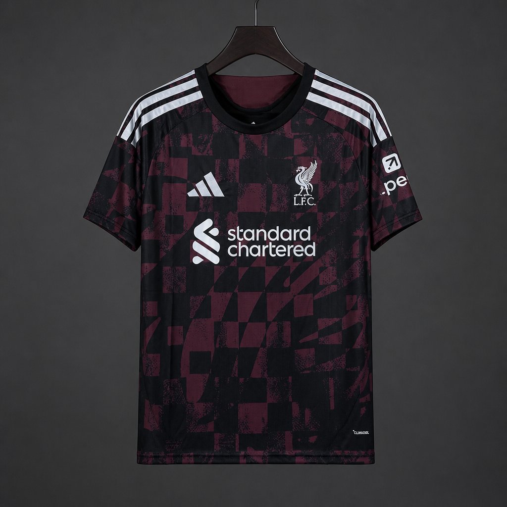Player Version 26/27 Liverpool Black & Burgundy Geometric Away Jersey