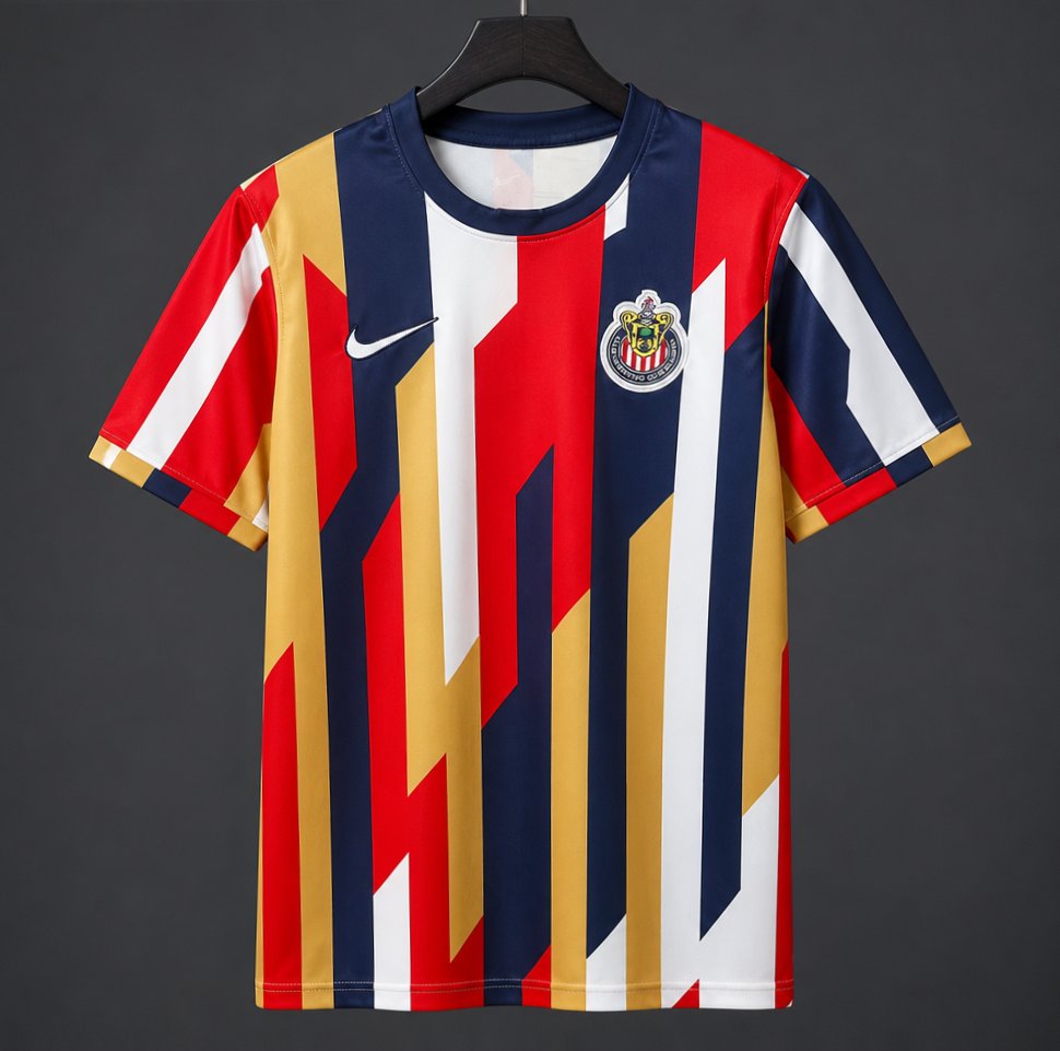 26/27 Chivas Guadalajara Special‑Edition Red‑Gold‑Blue‑White Jersey