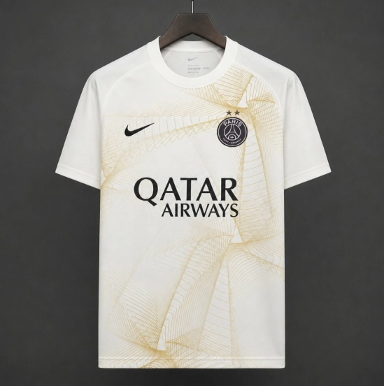 26/27 Paris Saint-Germain Pre-Match White/Gold Jersey